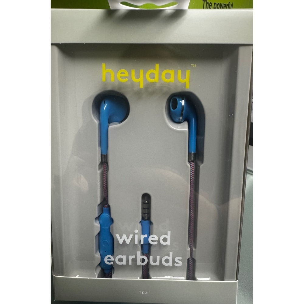 Heyday Wired‎ Earbuds Blue In Ear With Microphone 3.5mm Jack